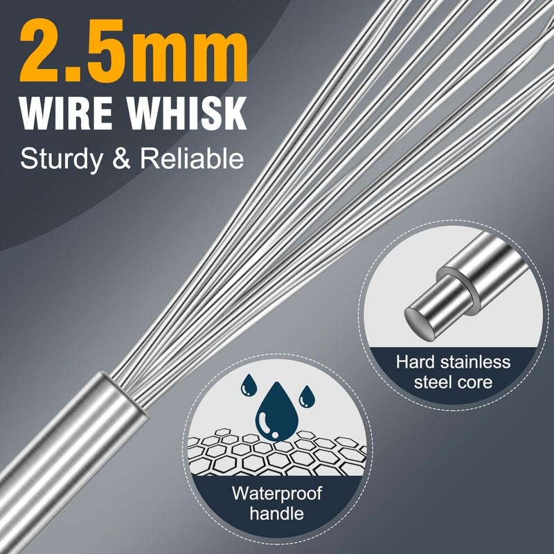 Eddeas 17in Large Whisk,Heavy Duty whisk, Stainless Steel whisk Suitable for Mixing Thick batter, Dry Ingredients and Seasonings.Accessories for professional commercial kitchens. - Image 2