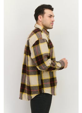GANT Men Regular Fit Plaid Long Sleeves Casual Shirt, Brown Combo  - Image 4