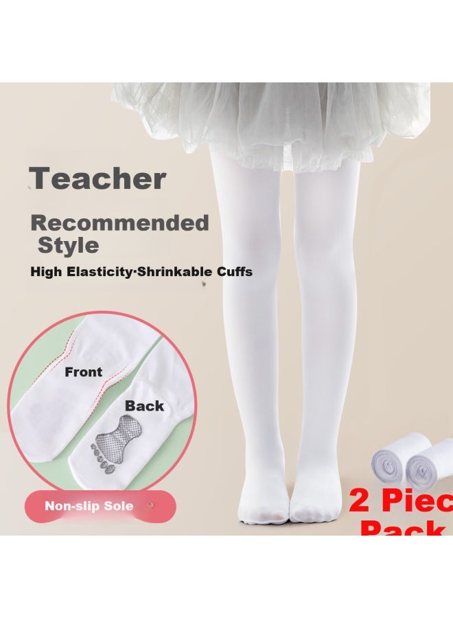 Babu Bean Babbudou Children's Leggings, Spring And Autumn Girls' Dance Tights, Comfortable Children's White Stockings, Leg Warmers - Image 2