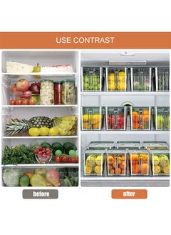 MIXDE Food Storage Boxes With Lids And Handle Large Plastic Kitchen Refrigerator Fridge Stackable Desk Cabinet Food Fruit Eggs Vegetables Drawer Storage Organizer Box Containers  - Image 5