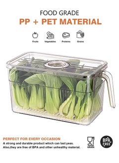 MIXDE Food Storage Boxes With Lids And Handle Large Plastic Kitchen Refrigerator Fridge Stackable Desk Cabinet Food Fruit Eggs Vegetables Drawer Storage Organizer Box Containers  - Image 3
