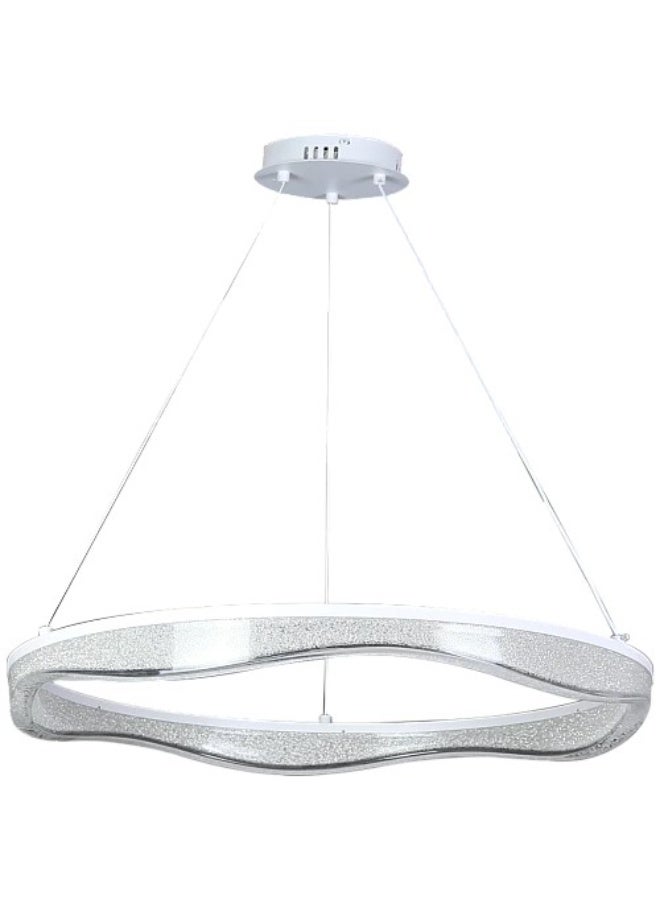 Hummer LED pendant light, 80 cm, white, 3‑mode lighting, 55W, wavy design, downward lighting - Image 2