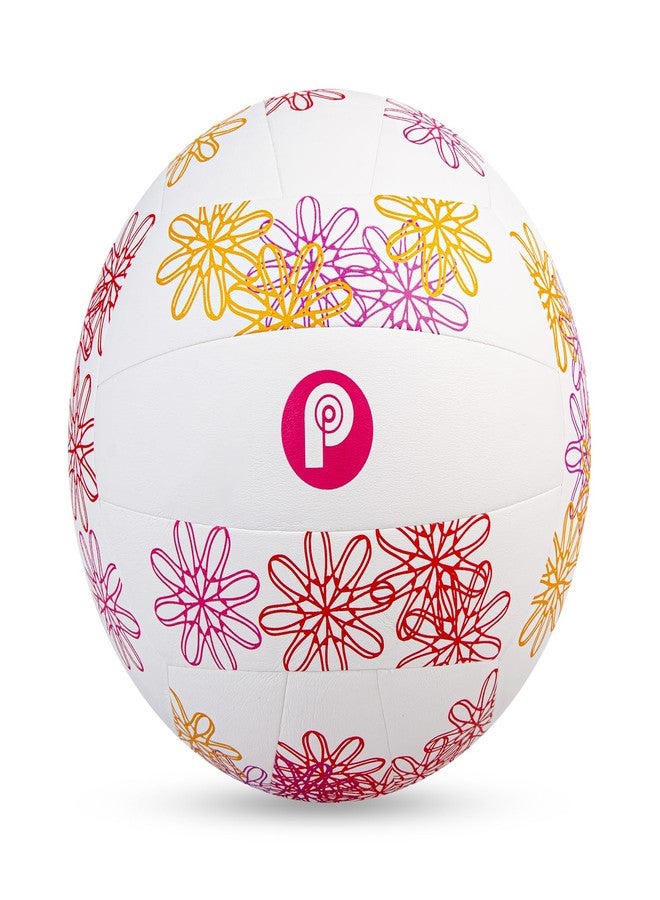 Picador PP PICADOR Volleyball Size 5, Soft Light Pink Volleyball, Girls Vollyeball for Kids Youth Indoor Outdoor Sports Training Game Play Beginner (White Flower) - Image 1