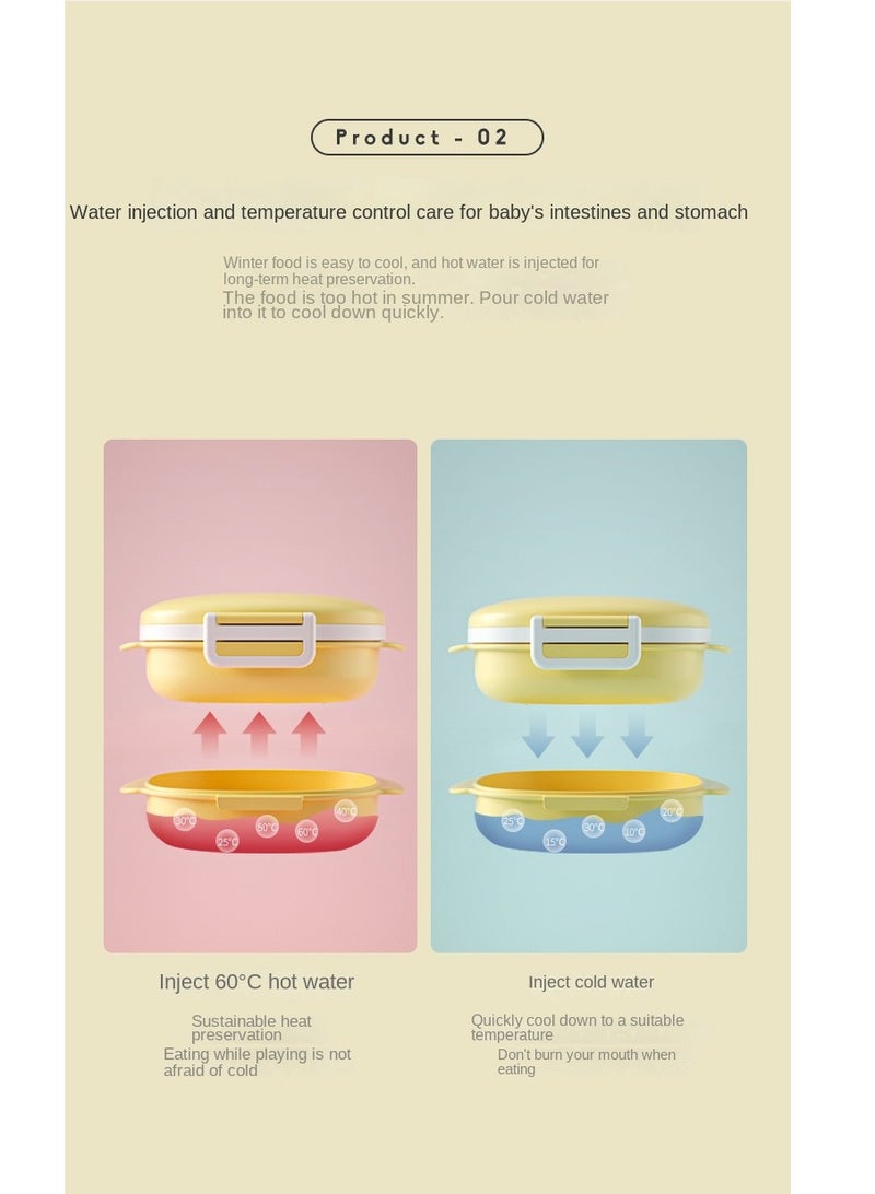 Stainless Steel Bento Box For Kids-Thermal Leakproof Lunch Box For Toddlers 3-Compartment Double-deck Bento-Style Kids Lunch Container Pre-School Daycare Lunches And Snack Container Kids BPA Free - Image 4