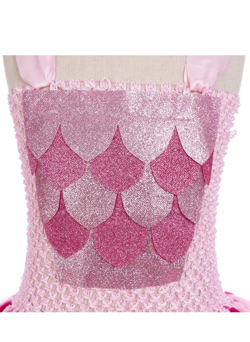 Excefore Animal Cosplay Dress, Pink Dinosaur Headband, Wings, Tail, Dress, Suitable for Kid Performance Cosplay - Image 5