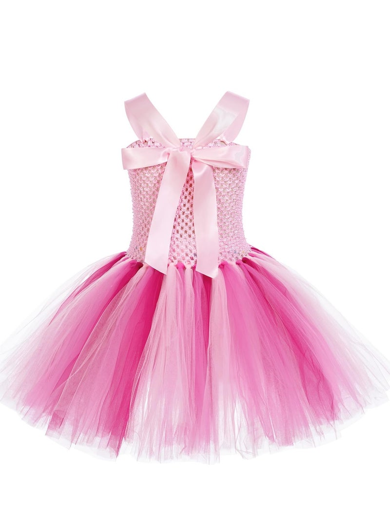 Excefore Animal Cosplay Dress, Pink Dinosaur Headband, Wings, Tail, Dress, Suitable for Kid Performance Cosplay - Image 4