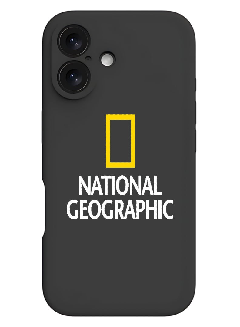 Theodor Protective Slim Fit Case Liquid Silicone Cover with Full Body Protection Anti-Scratch Shockproof Case For Apple iPhone 17 (Black) National Geography - White - Image 1