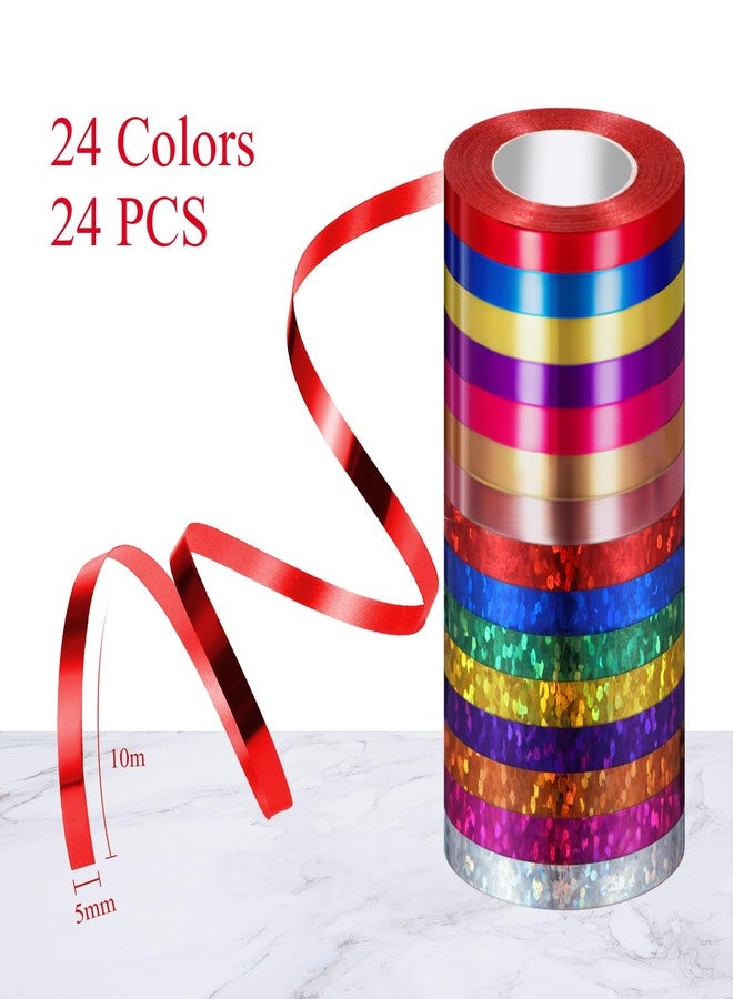 Chunm 30 Rolls Curling Ribbons 1/5" Wide x 11 Yards 330 Yards Shiny Plastic Balloon Strings Metallic Gift Wrapping Ribbons for Wedding Birthday Graduation Party Decor(Holographic Style,Bright Colors) - Image 3