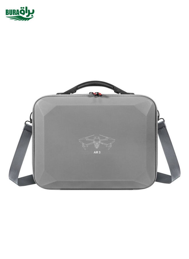 BURAQ For DJI Air 3 / RC 2 / RC-N2 STARTRC Shoulder Storage Bag PU Handbag(Grey)  - Image 1