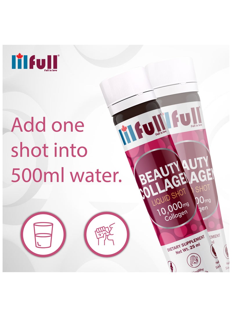 lilfull Beauty Collagen Liquid Shot - 10000mg (20 Servings x 25 ml) Improves Skin Glow - Image 4