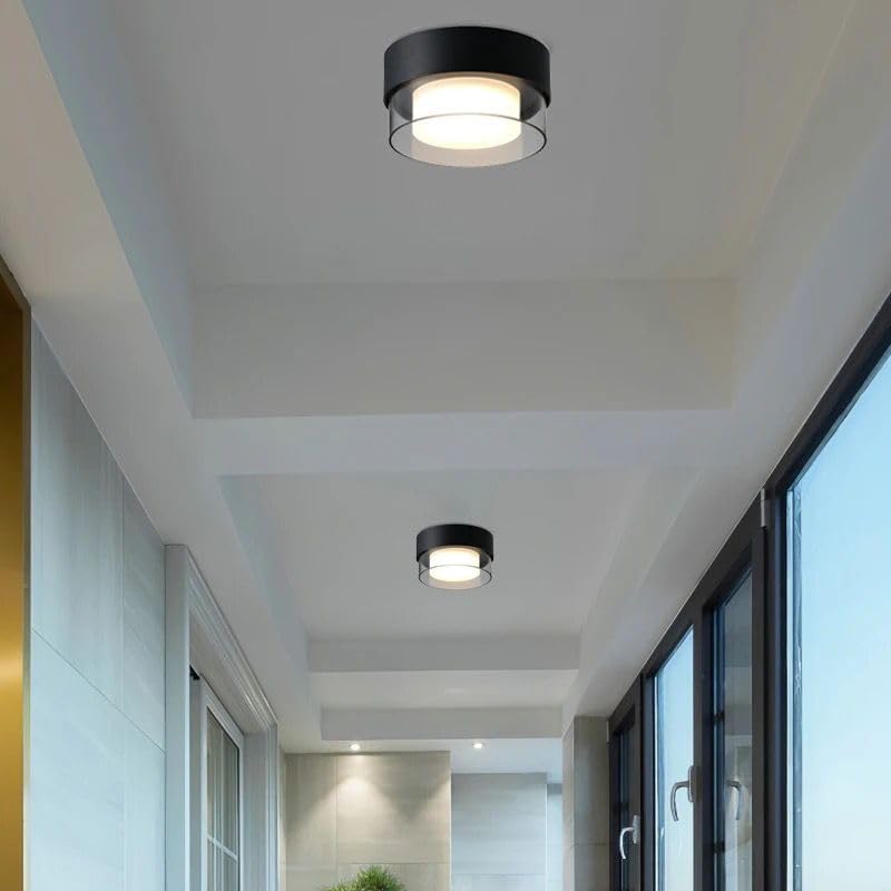blissbells Modern Round LED Ceiling Light | Black & White Flush Mount Light for Bedroom, Bathroom, Living Room & Home Décor - Image 5