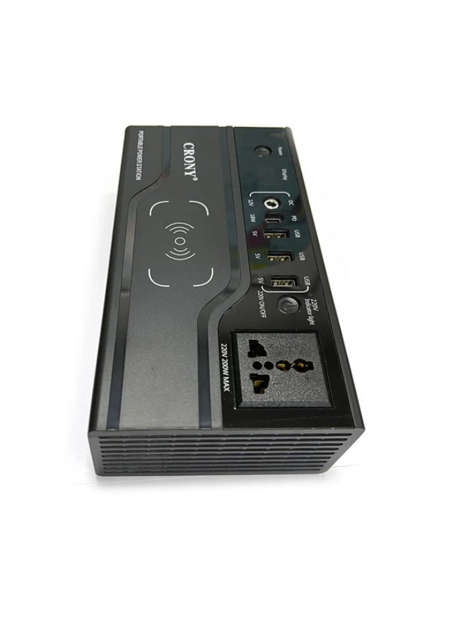 كروني محطة طاقة محمولة Crony Fac-200x مزودة بشاحن لاسلكي ووحدة بنك طاقة تيار متردد بقدرة 200 وات ومحطة طاقة خارجية محمولة للطوارئ - Image 5