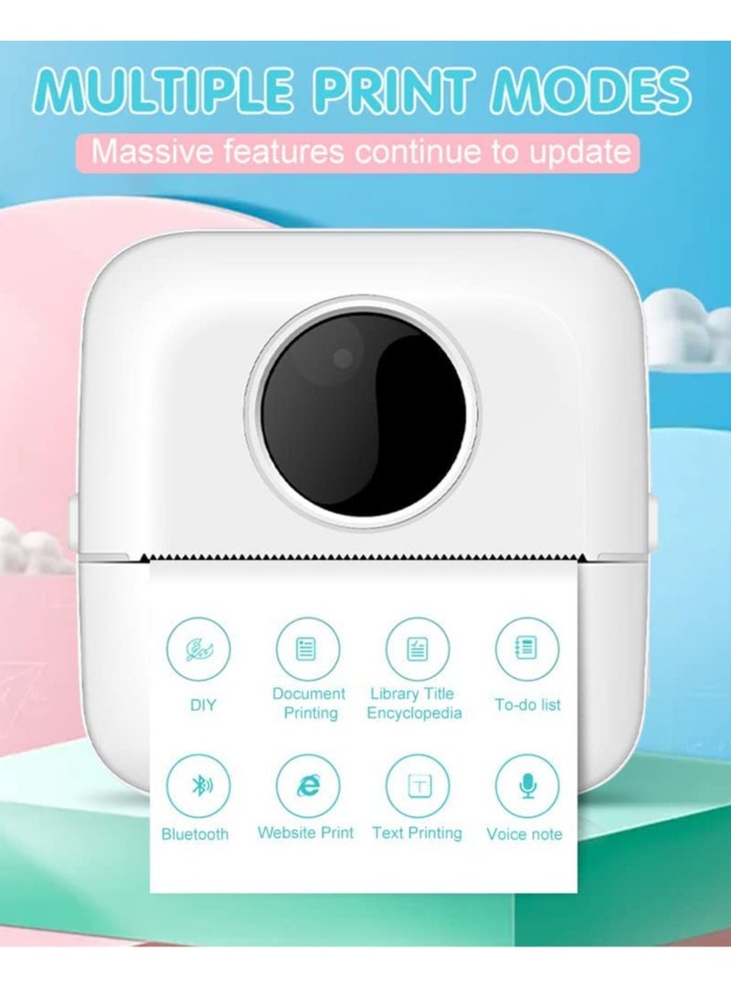 Label Printer, Portable Thermal Printer, Mini Photo Printer, Rechargeable Labeler, Small Bluetooth Inkless Printer with 11 Rolls Thermal Paper for Android and iOS Smartphones - Image 2