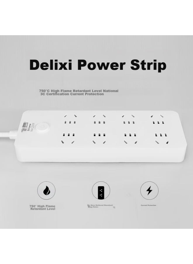 Delipow New National Standard Power Strip, Extension Cord/power Bar/power Strip/power Board/power Strip, 8 Outlets With Master Switch, 5 Meters - Image 4