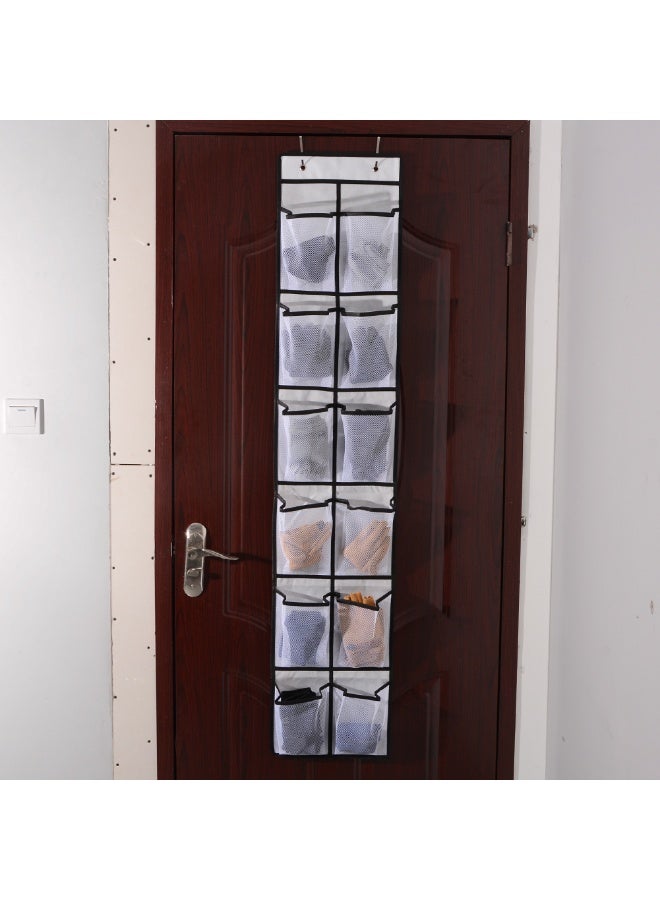 Narrow Over The Door Shoe Organizer 12 Large Mesh Pockets Hanging Storage Shoe Rack for Closet Organizers and Storage - Image 3