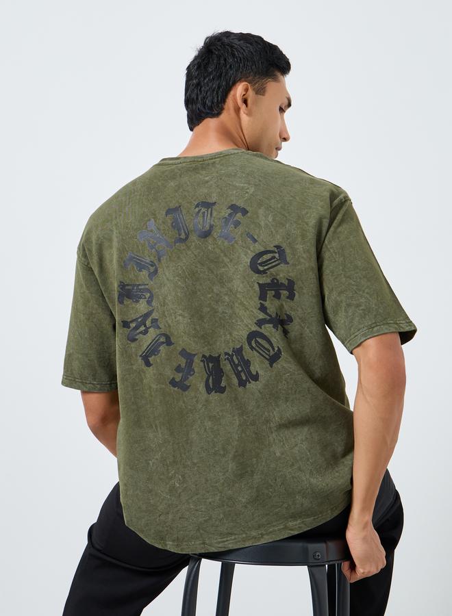 Styli Men Oversized Washed Printed T-Shirt - Image 3