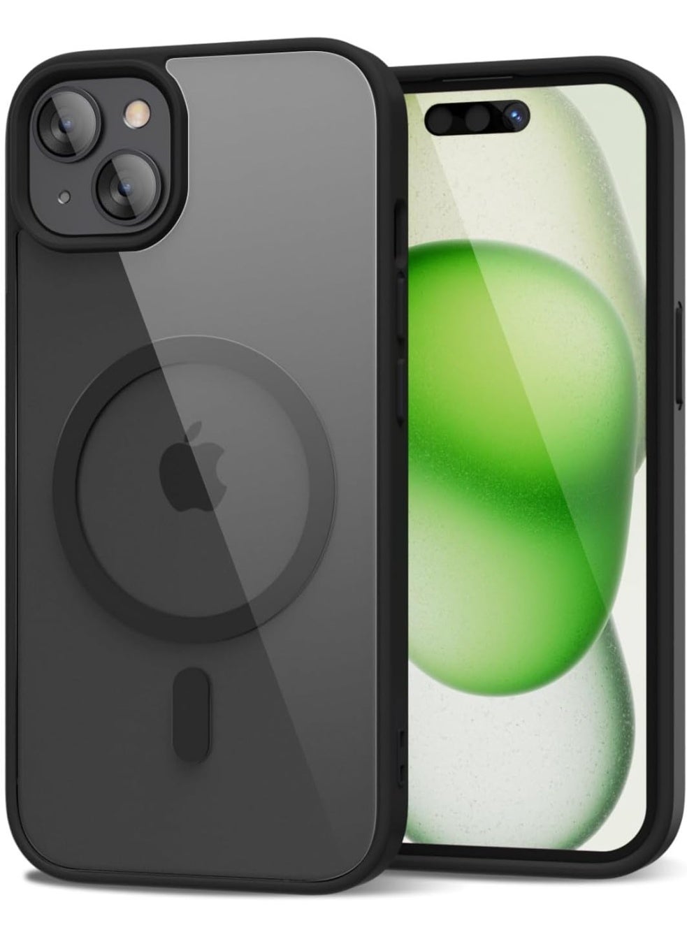 Magnetic Case for iPhone 15 Case, Compatible with MagSafe, Plating Luxury Cover, Clear Soft TPU Shockproof Protective Phone Case, (Black)