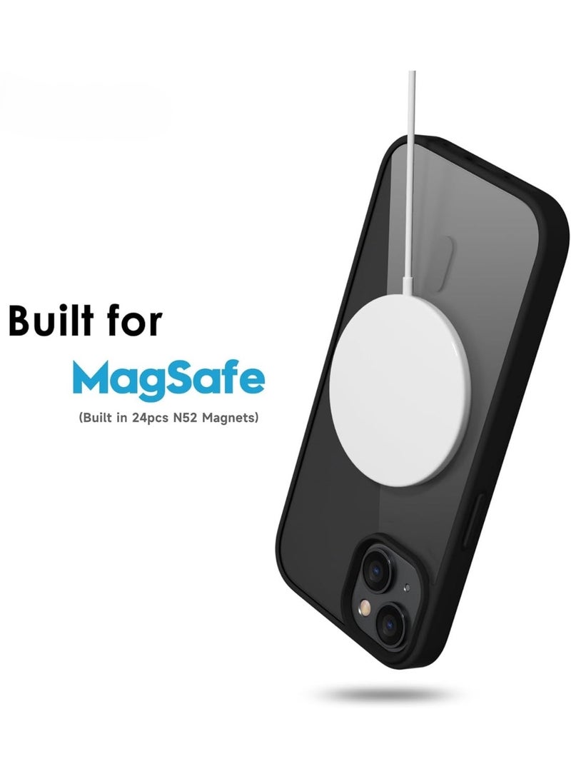 أكاليكس حافظة مغناطيسية لهاتف iPhone 15، متوافقة مع MagSafe، غطاء فاخر مطلي، حافظة هاتف شفافة ناعمة مقاومة للصدمات من مادة TPU، (أسود) - Image 5