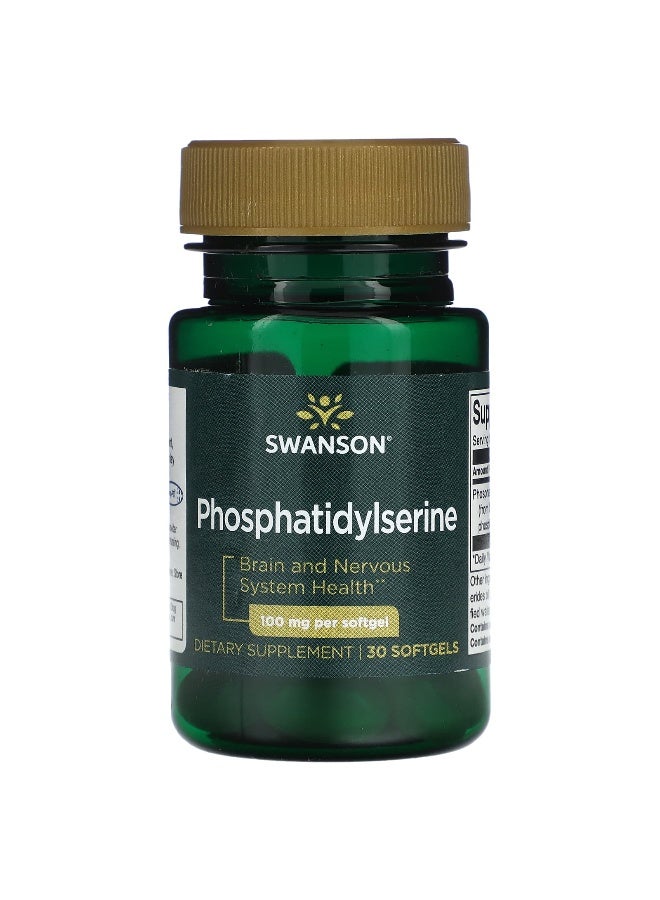 سوانسون، فوسفاتيديل سيرين، 100 ملغ، 30 كبسولة لينة