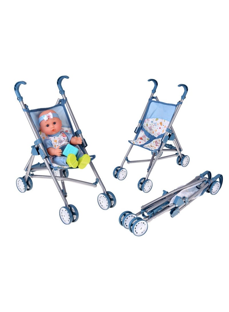 Toy Box Toy Baby Doll With Stroller and a Set of Accessories  For Children Over 3 years Old - Image 5