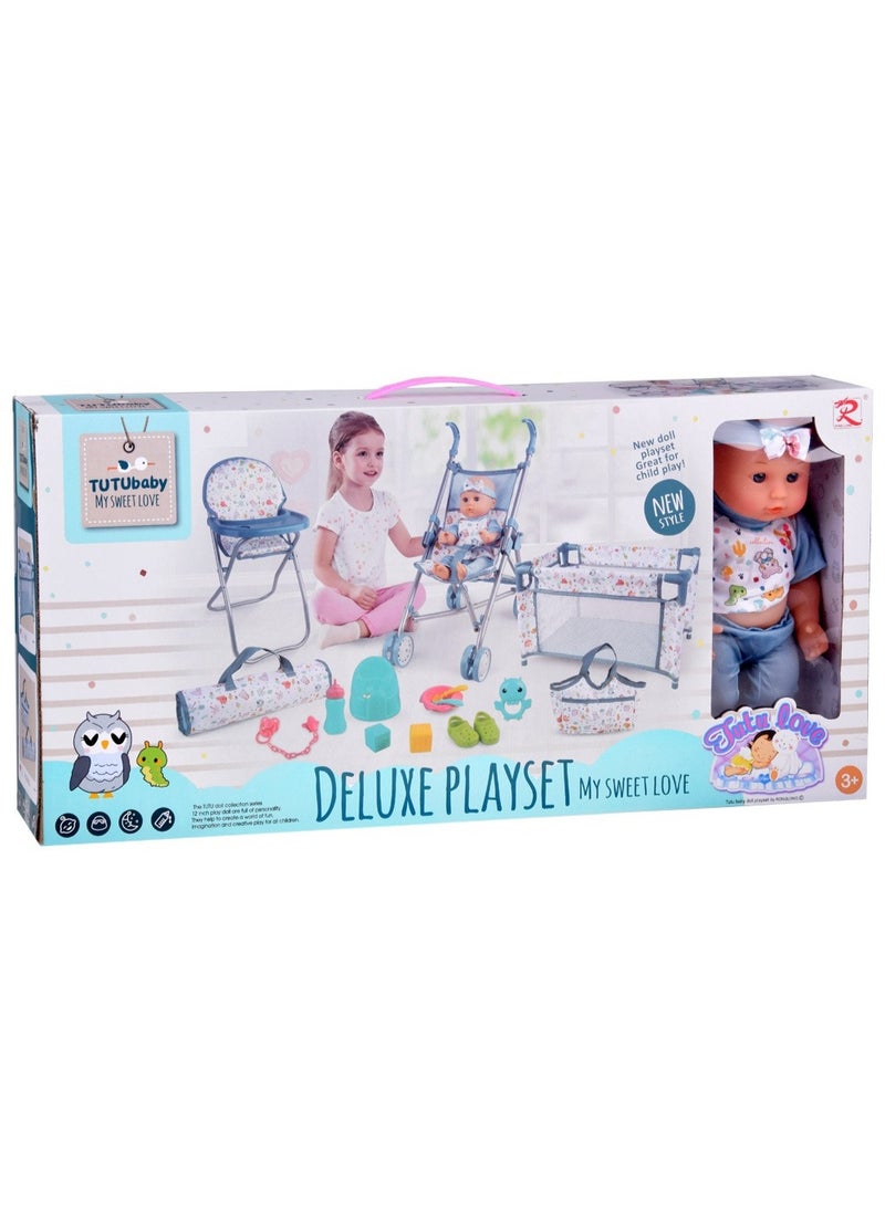 Toy Box Toy Baby Doll With Stroller and a Set of Accessories  For Children Over 3 years Old - Image 2