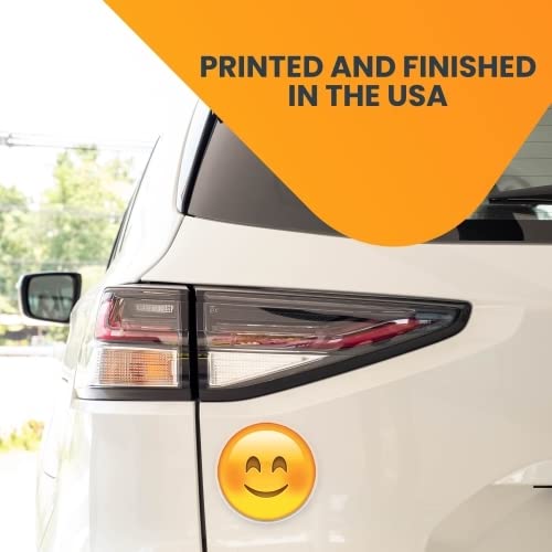 Magnet Me Up Smiley Face Emoticon Magnet Decal, 5 Inch Round, Happy Smile Cute Self-Expression Decorative Magnet for Car, Truck, Fridge, Whiteboards, Any Magnetic Surface, Crafted in USA - Image 2