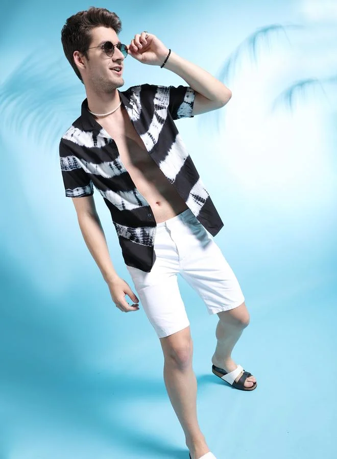 The Indian Garage Co The Indian Garage Co Men Tie-Dye Resort Collar Shirt