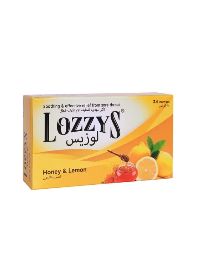 لوزيس لوزي - معينات لتخفيف التهاب الحلق - عسل وليمون - ٢٤ قطعة  - Image 1