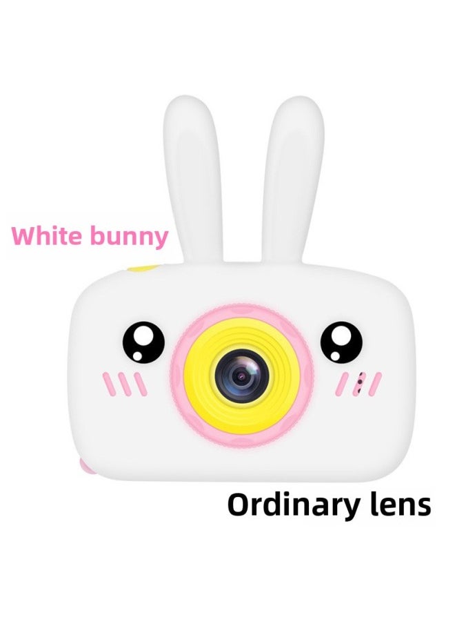 Generic Children's Camera, The High-definition Mini Print Camera Can Take Pictures Of Video Small SLR Gift Toys-Color:White Bunny (ordinary Lens)  - Image 1