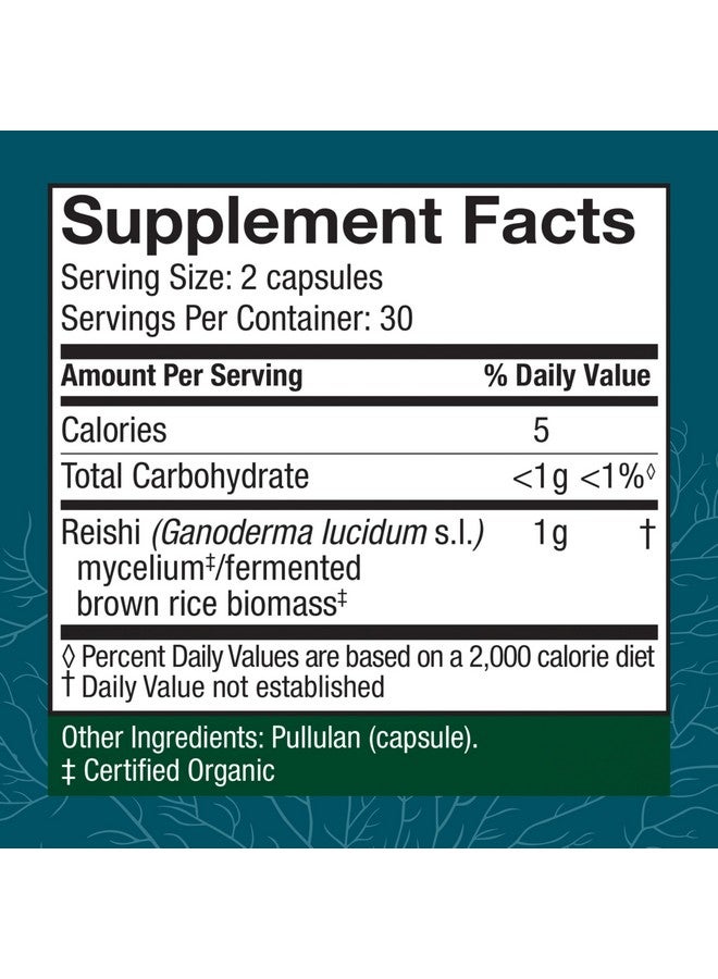 Host Defense Reishi Capsules - Heart & Immune Health Support Supplement - Mushroom Supplement to Support Energy & Vitality - Reishi Supplement to Aid Overall Well-Being - 60 Capsules (30 Servings)* - Image 2