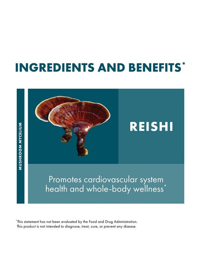 Host Defense Reishi Capsules - Heart & Immune Health Support Supplement - Mushroom Supplement to Support Energy & Vitality - Reishi Supplement to Aid Overall Well-Being - 60 Capsules (30 Servings)* - Image 4