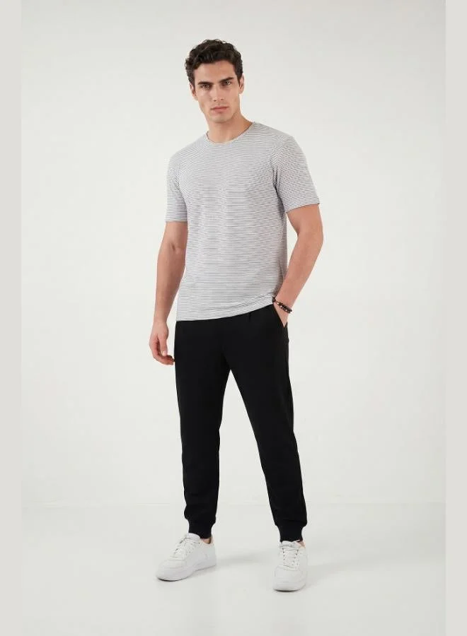 Buratti  Buratti Cotton Regular Fit Striped Crew Neck T-Shirt Men's T-SHIRT 5904030 for Men | Best Price UAE