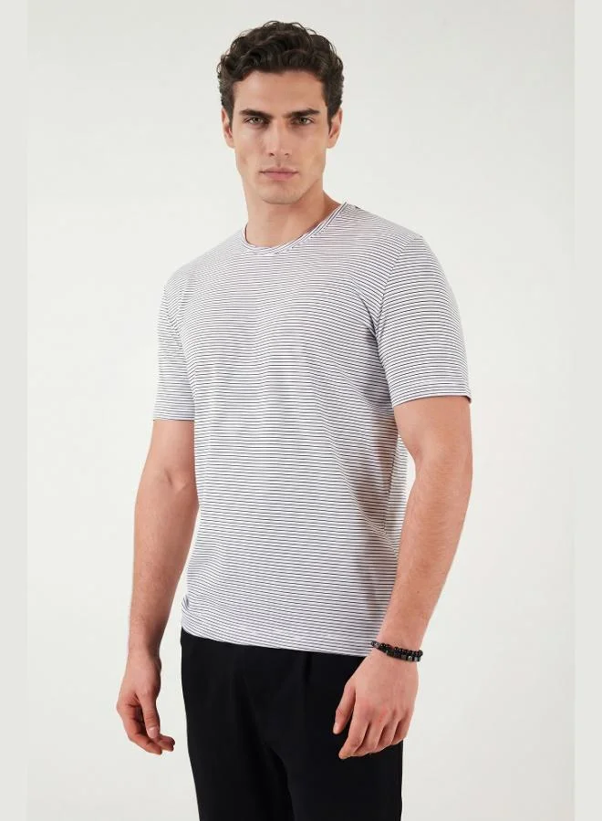 Buratti Cotton Regular Fit Striped Crew Neck T-Shirt Men's T-SHIRT 5904030