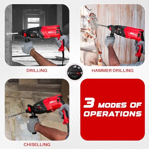 IBELL TOOLS IBELL Rotary Hammer Drill RH26-26, 780W, Copper Armature, SDS Plus Chuck :26 mm, 900 RPM, Impact Energy 3J with Vibration Control - Image 3