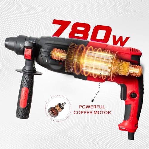 IBELL TOOLS IBELL Rotary Hammer Drill RH26-26, 780W, Copper Armature, SDS Plus Chuck :26 mm, 900 RPM, Impact Energy 3J with Vibration Control - Image 5