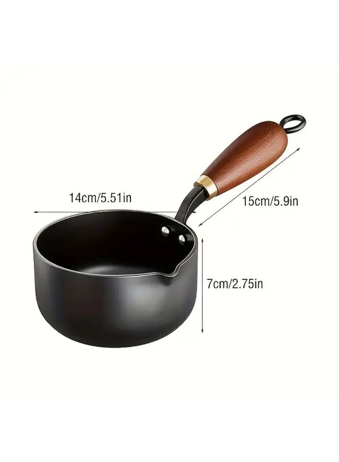 Induction Compatible Black Cast Iron Soup Pot with Lid for Boiling Simmering Frying - Image 3