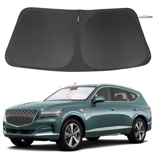 LHFLIVE Windshield Sun Shade Custom Fit for 2021 2022 2023 2024 2025 Genesis GV80 Accessories Foldable Sunshade Sun Blocker Protect Car from Sun Rays & Heat Damage Keep Car Cooler - Image 1