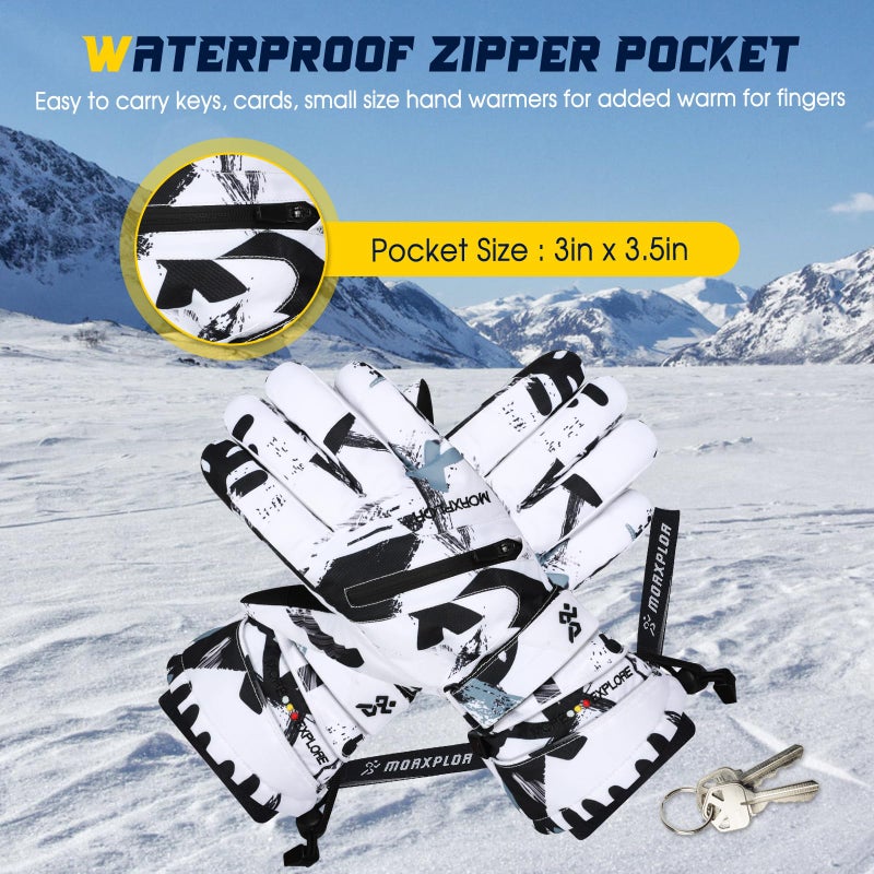 MORXPLOR Winter Touchscreen 3M Thinsulate Ski Snow Snowboard Snowmobile Gloves for Men Women - Image 5