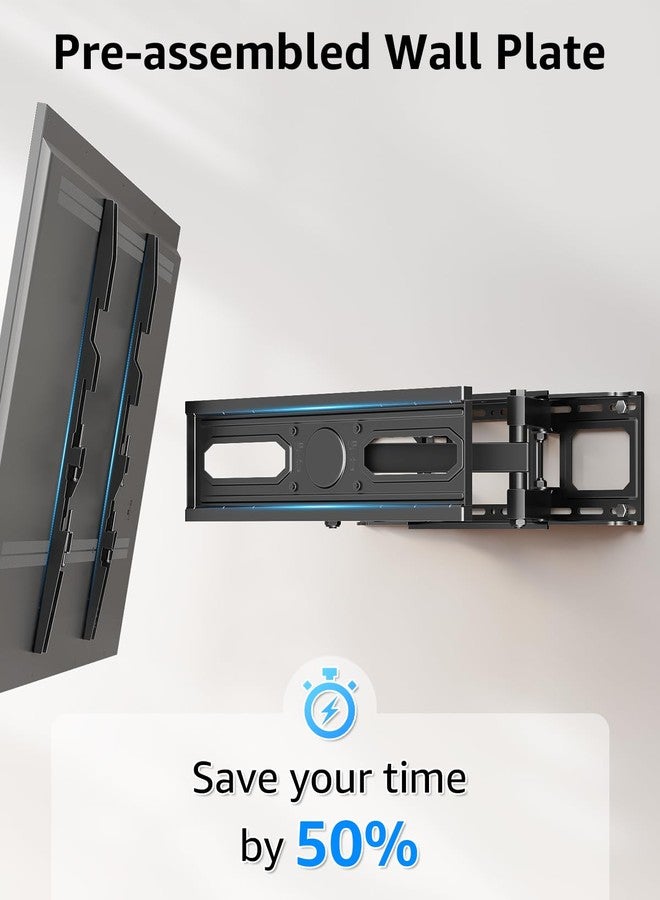 MOUNTUP EconoMe TV Wall Mount for Most 32-65 inch Flat Screen/LED/4K TVs, TV Mount with Swivel and Tilt Articulating Dual Arms, Full Motion Wall Mount up to 16” Stud, Max VESA 400X400mm, up to 99lbs - Image 3