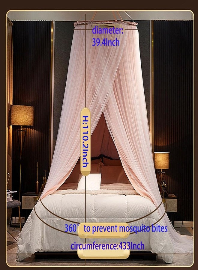 Vilemoon Bed Canopy for Girls & Adults, Round Dome Lace Princess Canopies Netting, Elegant Double Layer Bed Canopy Drapes for Decoration, Playing,Reading,Sleepping (Blue) - Image 3