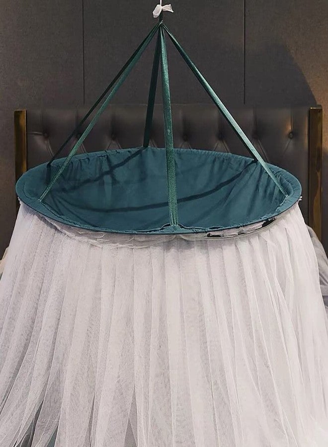 Vilemoon Bed Canopy for Girls & Adults, Round Dome Lace Princess Canopies Netting, Elegant Double Layer Bed Canopy Drapes for Decoration, Playing,Reading,Sleepping (Blue) - Image 4
