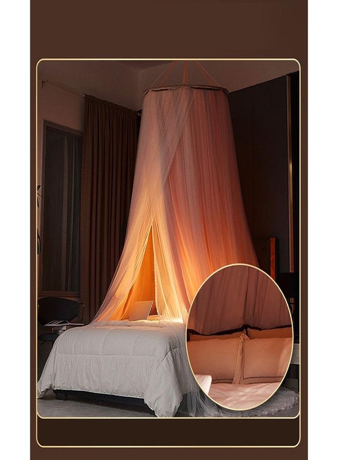 Vilemoon Bed Canopy for Girls & Adults, Round Dome Lace Princess Canopies Netting, Elegant Double Layer Bed Canopy Drapes for Decoration, Playing,Reading,Sleepping (Blue) - Image 5
