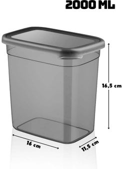Nandy Home 2000 مل مجموعة 2 حاوية تخزين أقراص المنظفات بحجم جبّار أنثراسيت  - Image 3