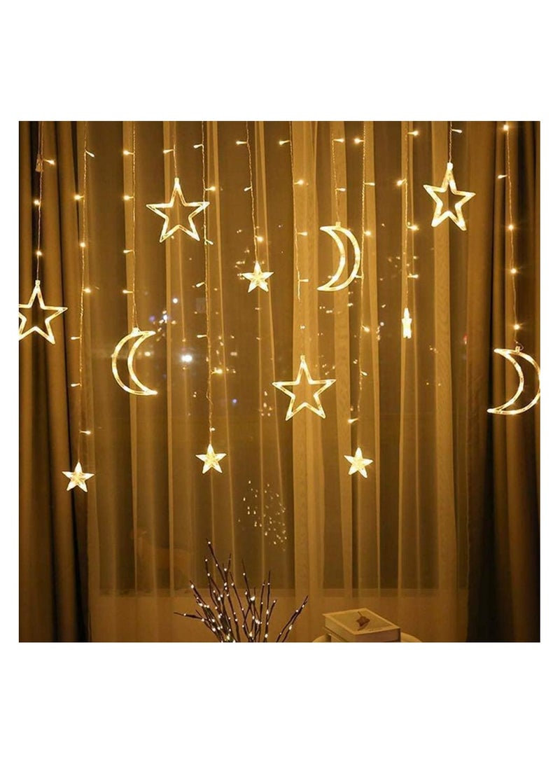 بجوليز ضوء زينة رمضان، سلسلة أضواء قمر العيد، مصباح فانوس على شكل نجمة صغيرة لحفلات الزفاف والمنزل والحديقة وغرفة النوم في الأماكن المغلقة،  - Image 3
