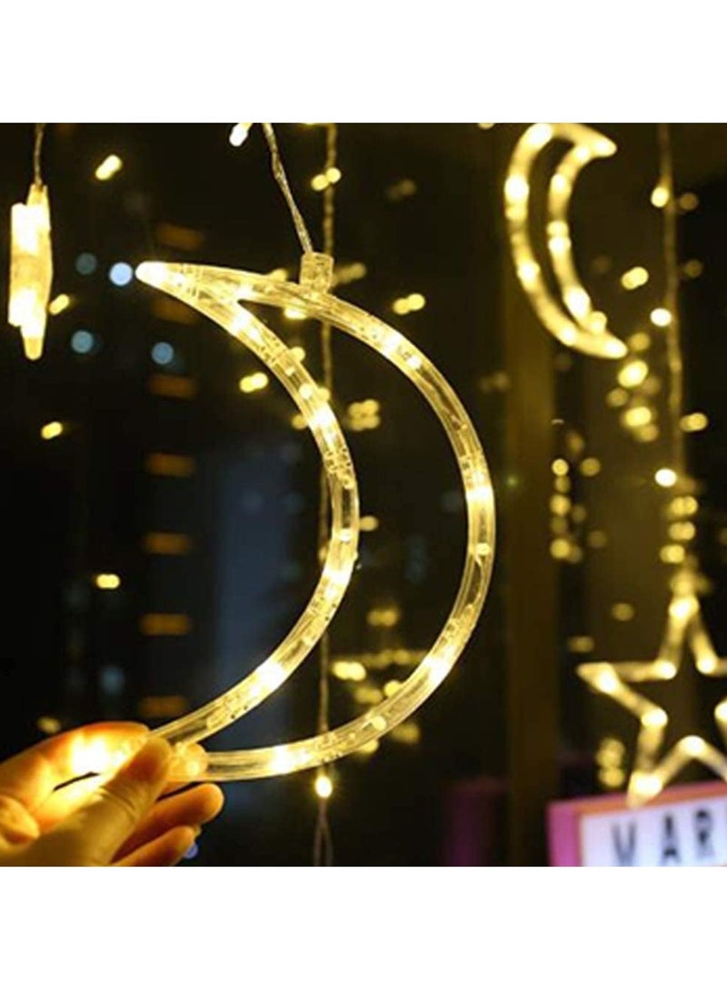 بجوليز ضوء زينة رمضان، سلسلة أضواء قمر العيد، مصباح فانوس على شكل نجمة صغيرة لحفلات الزفاف والمنزل والحديقة وغرفة النوم في الأماكن المغلقة،  - Image 5