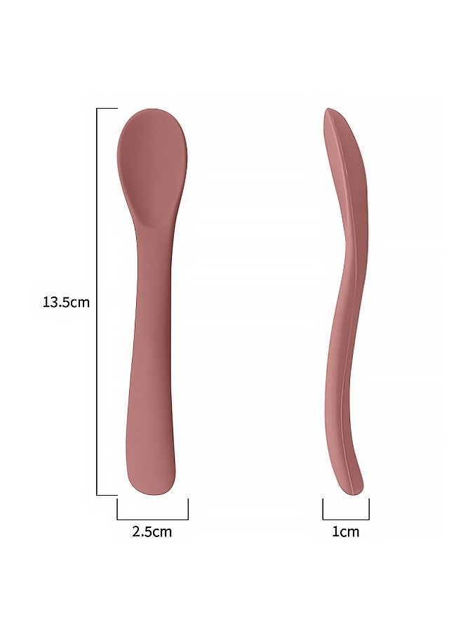 4-Piece Silicone Baby Feeding Spoons, First Stage Infant Spoons, Soft-Tip Easy on Gums I Baby Training Spoon | Infant Utensils Feeding Supplies, Dishwasher & Boil-proof - Image 2