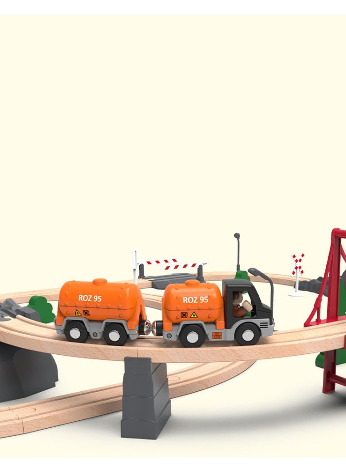 هالامودو تعليم الطعوم البلاستيكية نموذج الناقلة مجموعة من المقطورات مع شكل الفعل للعب الأدوار متلائم مع مسارات توماس/بريو/ايكيا الخشبية ذات الصلة المغناطيسية الخانقة من أجل البناء الحر القحولة الإنزلاقية التصميم المتطور المنطق والمفاهيم المكانية القيم القيم تلهم الإبداع ومهارات المحركات الدقيقة مقاومة اللون والشكل تمييز مثالي لعبة التعلم المبكر لمدة 3-6 سنوات - Image 1