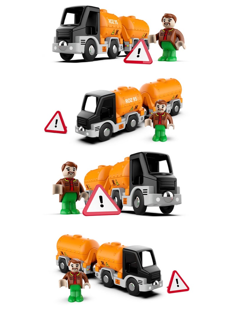 هالامودو تعليم الطعوم البلاستيكية نموذج الناقلة مجموعة من المقطورات مع شكل الفعل للعب الأدوار متلائم مع مسارات توماس/بريو/ايكيا الخشبية ذات الصلة المغناطيسية الخانقة من أجل البناء الحر القحولة الإنزلاقية التصميم المتطور المنطق والمفاهيم المكانية القيم القيم تلهم الإبداع ومهارات المحركات الدقيقة مقاومة اللون والشكل تمييز مثالي لعبة التعلم المبكر لمدة 3-6 سنوات - Image 4