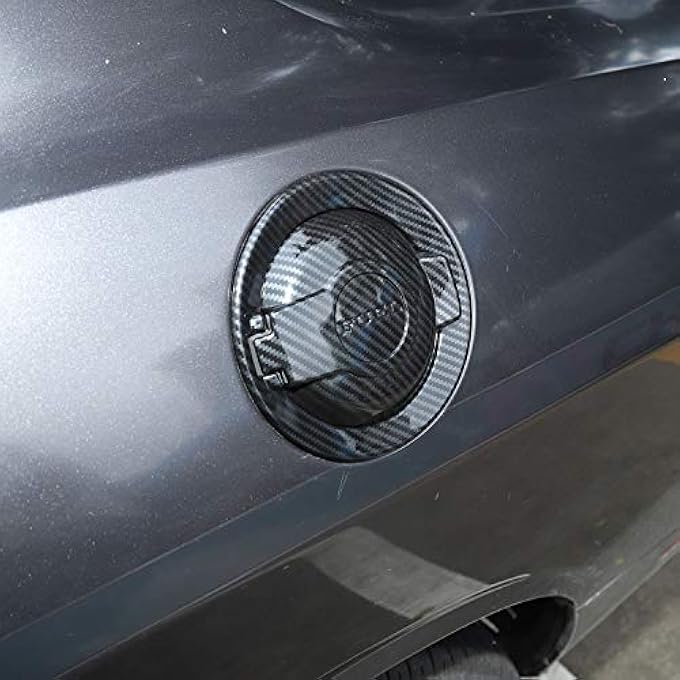 rayihni 1Pcs ABS Carbon Fiber Gas Tank Cap Fuel Filler Tank Cap Petrol Tank Cover Trim for 20092024 Dodge Challenger Exterior Accessories - Image 5