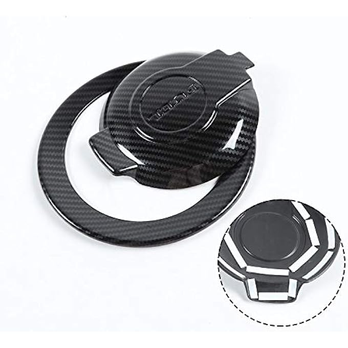 rayihni 1Pcs ABS Carbon Fiber Gas Tank Cap Fuel Filler Tank Cap Petrol Tank Cover Trim for 20092024 Dodge Challenger Exterior Accessories - Image 2